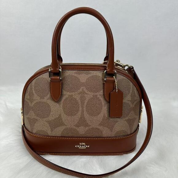 COACH Sabrina Top Handle Satchel Bag Signature Canvas Crossbody CAS19 NWT - Picture 1 of 11